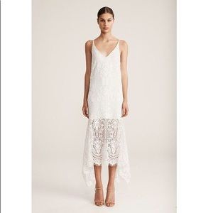 Shona Joy Lace handkerchief Midi Dress